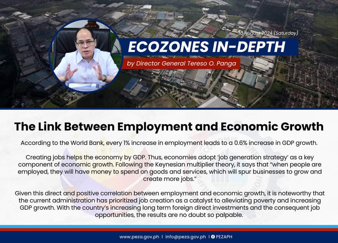 Job Creation Drives Philippine Economic Growth, Government Reports