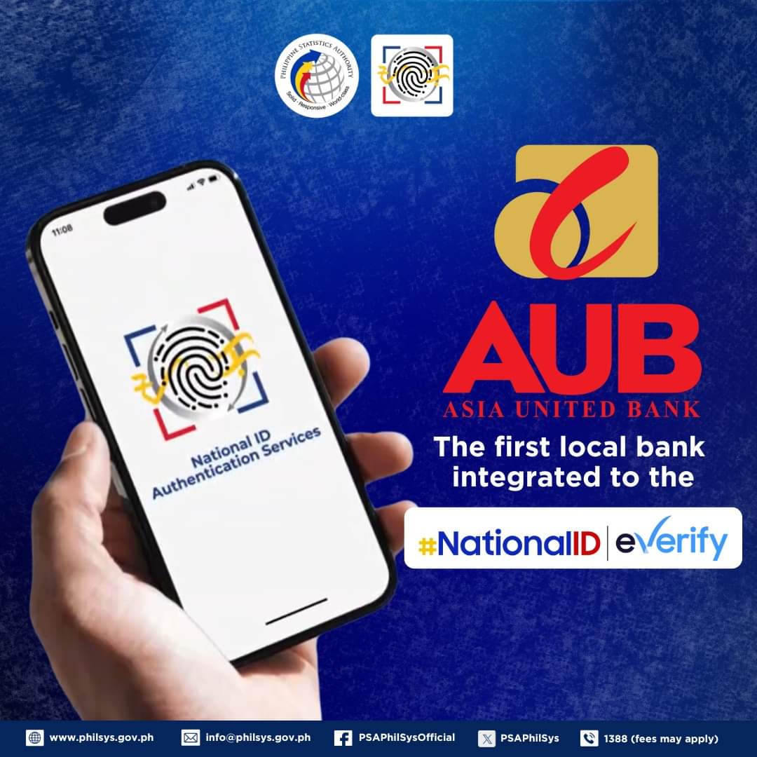 AUB First Philippine Bank to Integrate National ID eVerify System